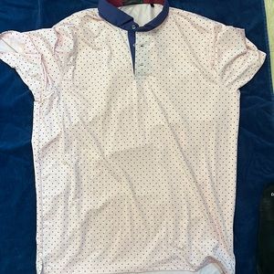 Grayson golf shirt. Pink. Color blue.  Size large